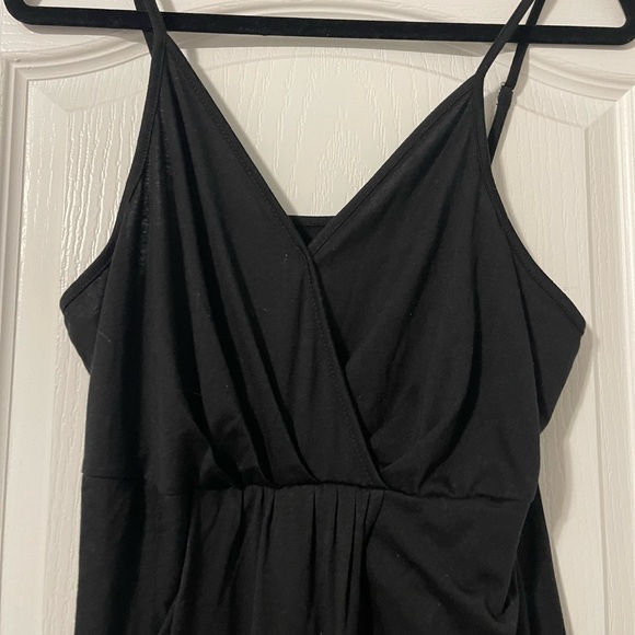 Black Asymmetrical Wrap Hem Cami Dress - Picture 4 of 4